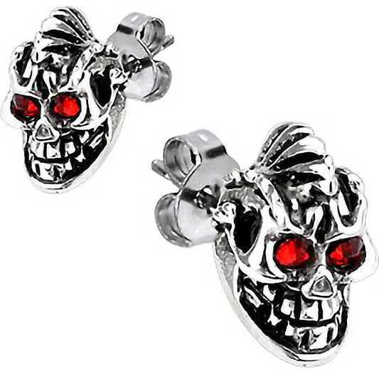 Calavera de plata con circonita