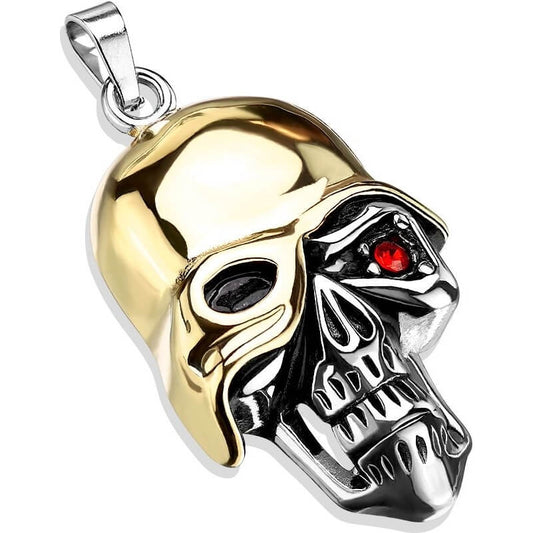 Totenkopf Soldat Zirkonia Silber Gold