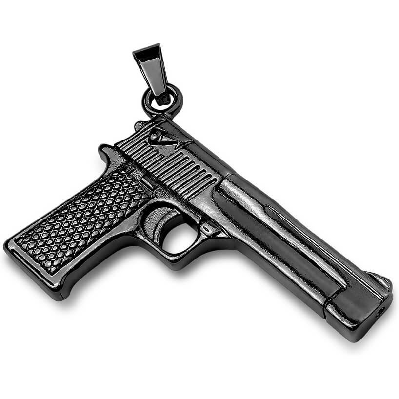 Collier Pistolet Noir