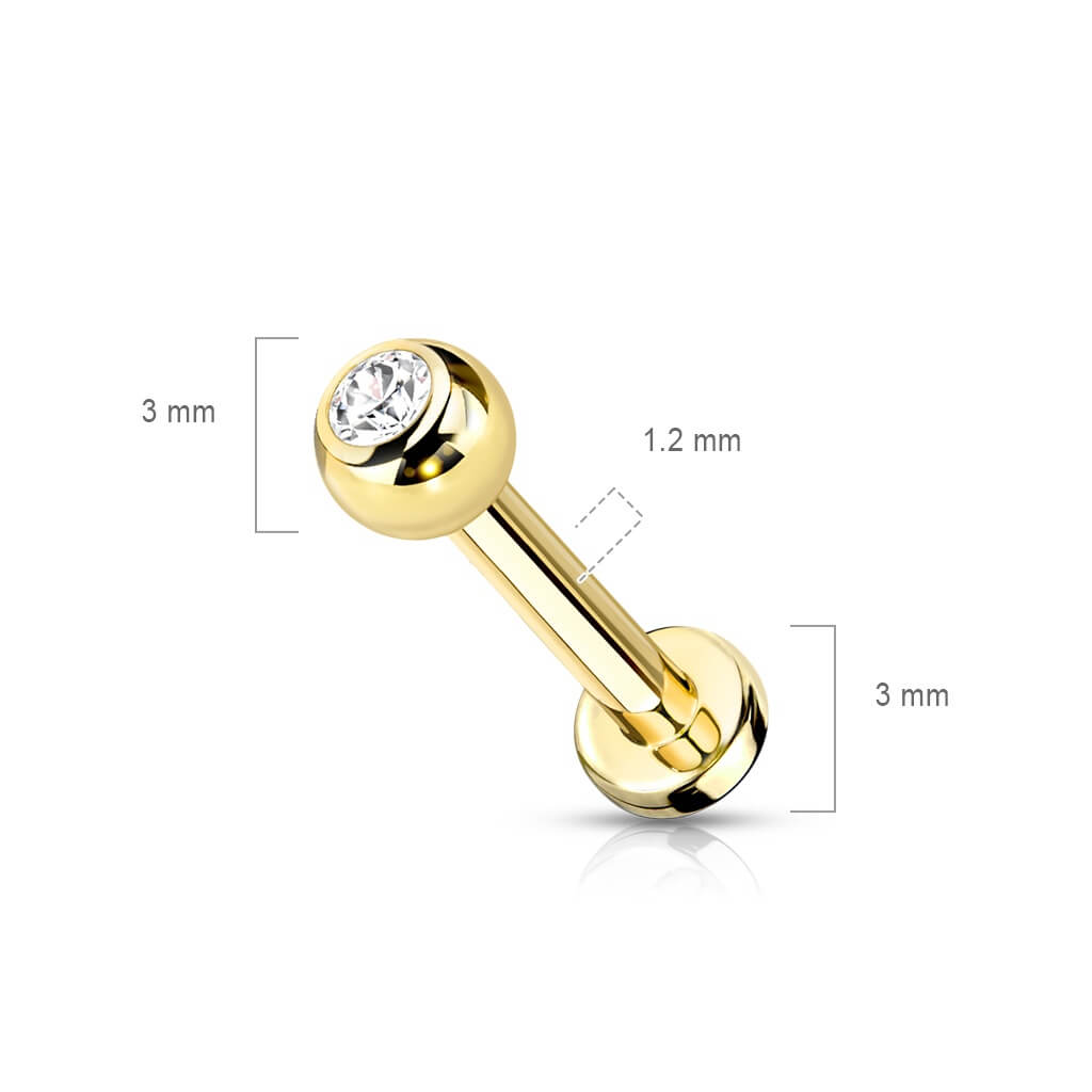 Titanium Labret Ball Zirconia