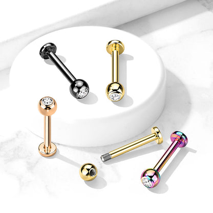 Titanium Labret Ball Zirconia