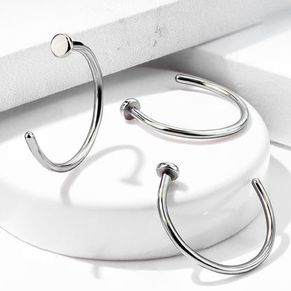 Titan Nasenstecker Hoop Halber Hoop Ring Silber