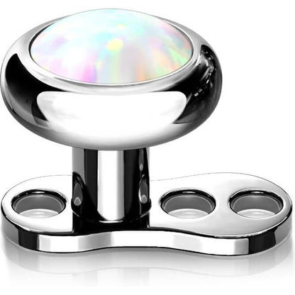 Titanium Dermal Anchor 2mm rise 3 holes opal flat top Internally Threaded