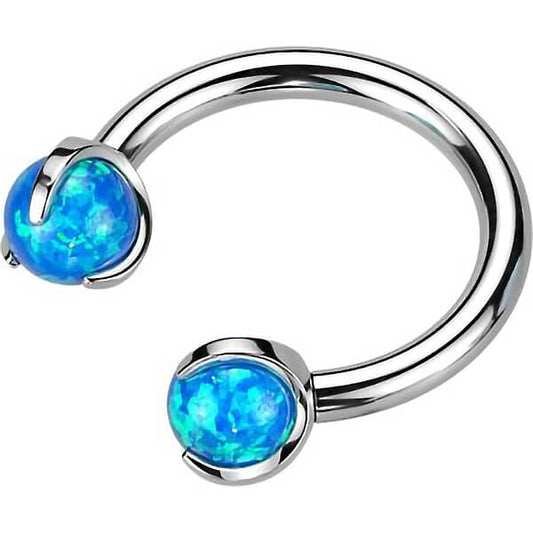 Titanium Horseshoe Ball Opal Internally Threaded