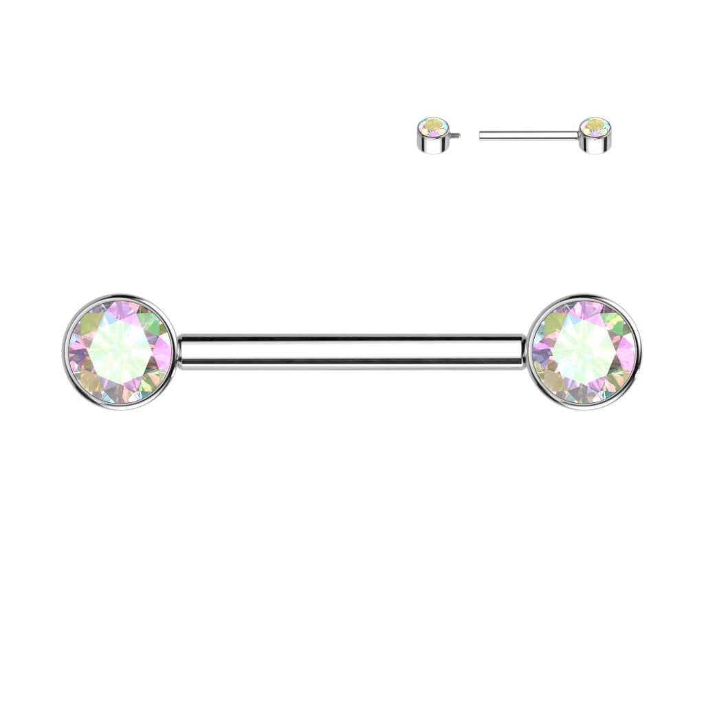 Titanium Nipple Piercing Zirconia Internally Threaded