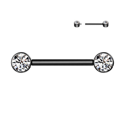 Titanium Nipple Piercing Zirconia Internally Threaded