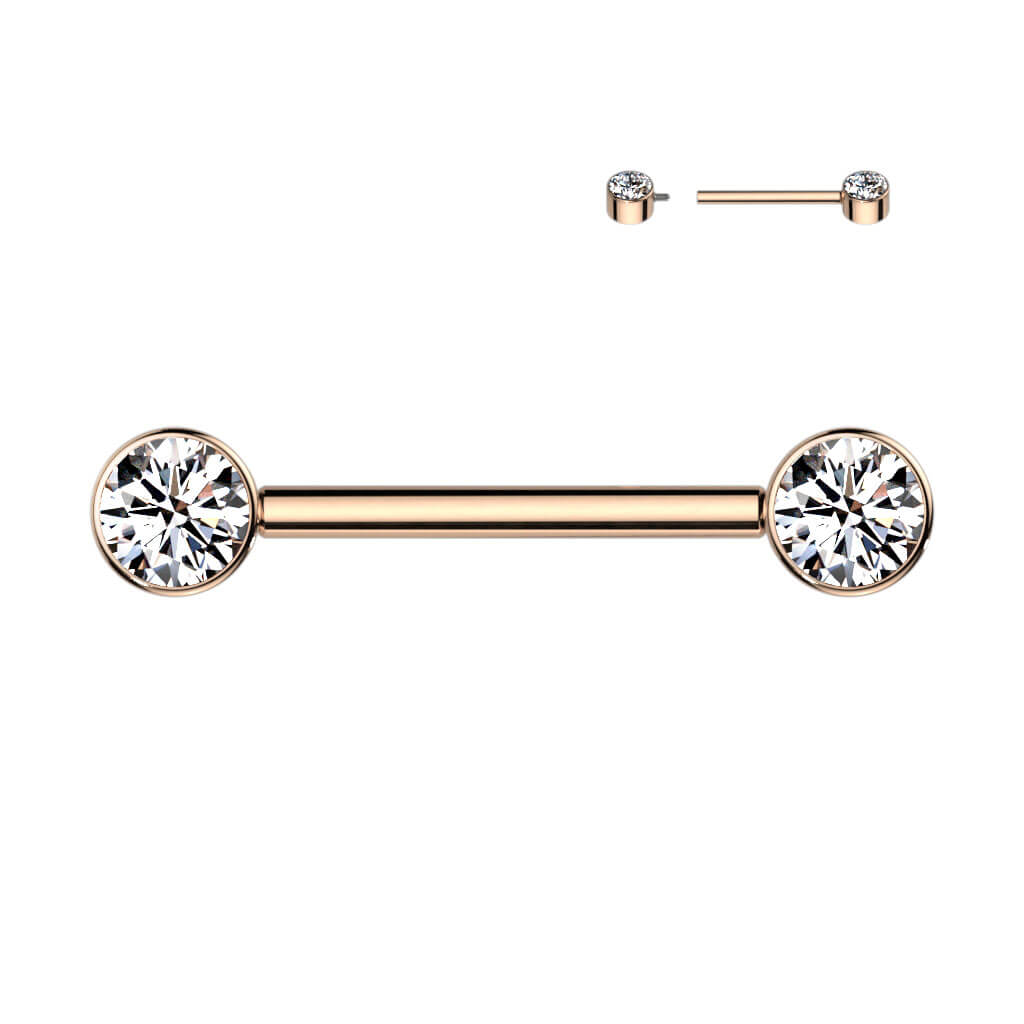 Titanium Nipple Piercing Zirconia Internally Threaded