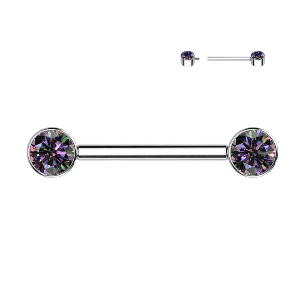 Titanium Nipple Piercing Zirconia Internally Threaded