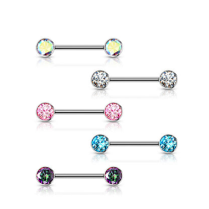 Titanium Nipple Piercing Zirconia Internally Threaded