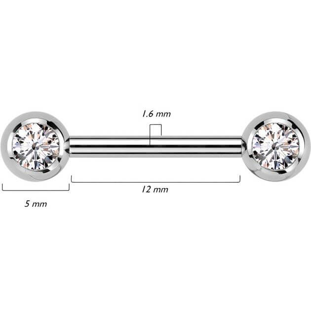 Titanium Barbell zirconia Internally Threaded