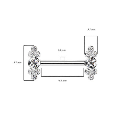 Titan Nippelpiercing Zirkonia Innengewinde