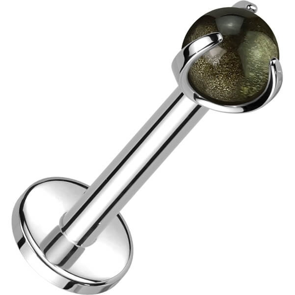 Titanio Bola de piedra natural Rosca interna Labret