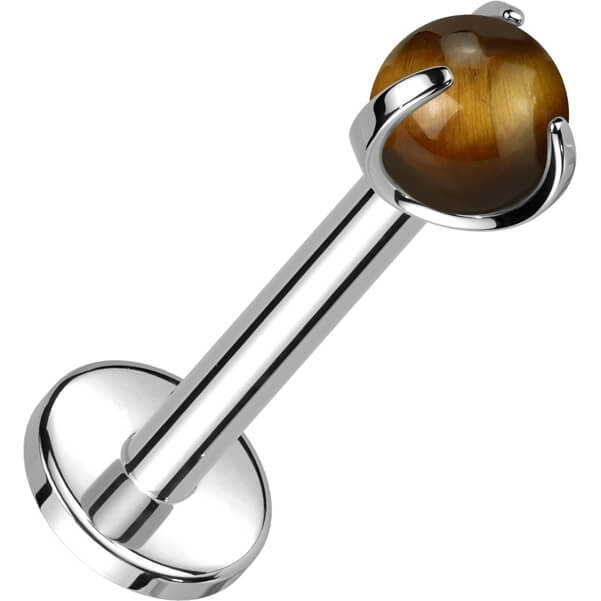 Titanio Bola de piedra natural Rosca interna Labret