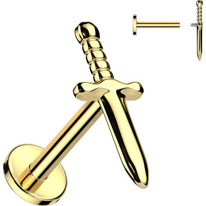 Titanium Labret dagger Internally Threaded