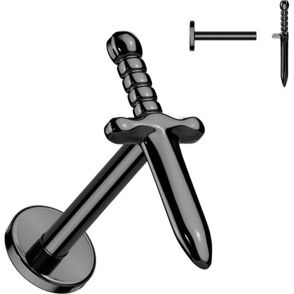 Titanium Labret dagger Internally Threaded