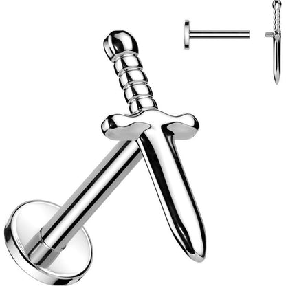 Titanium Labret dagger Internally Threaded