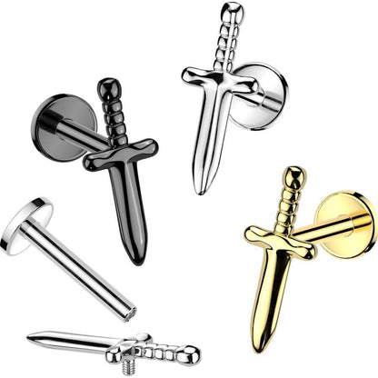 Titanium Labret dagger Internally Threaded