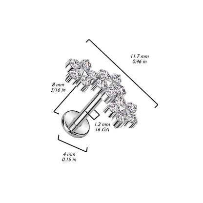 Titanio Flores circonita Rosca interna Labret