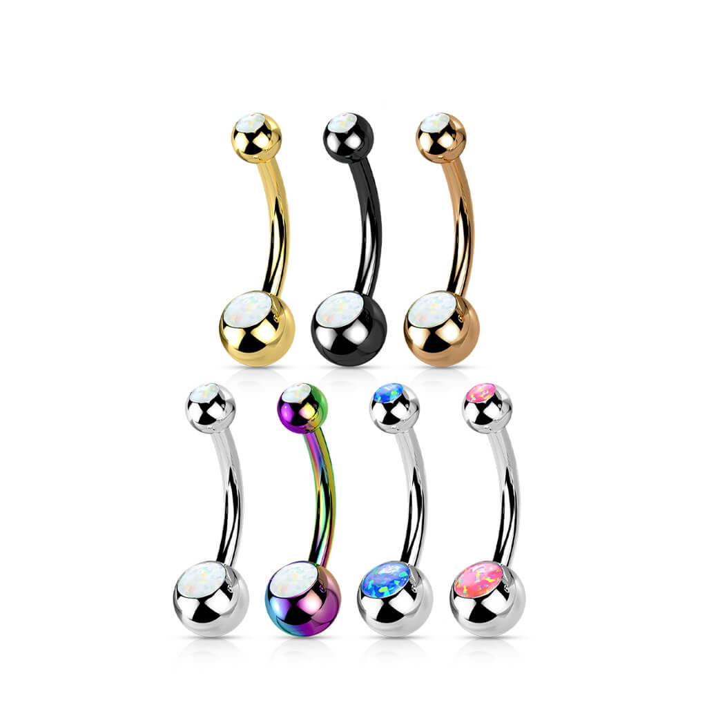 Titan Bauchnabelpiercing Kugel Opal Innengewinde