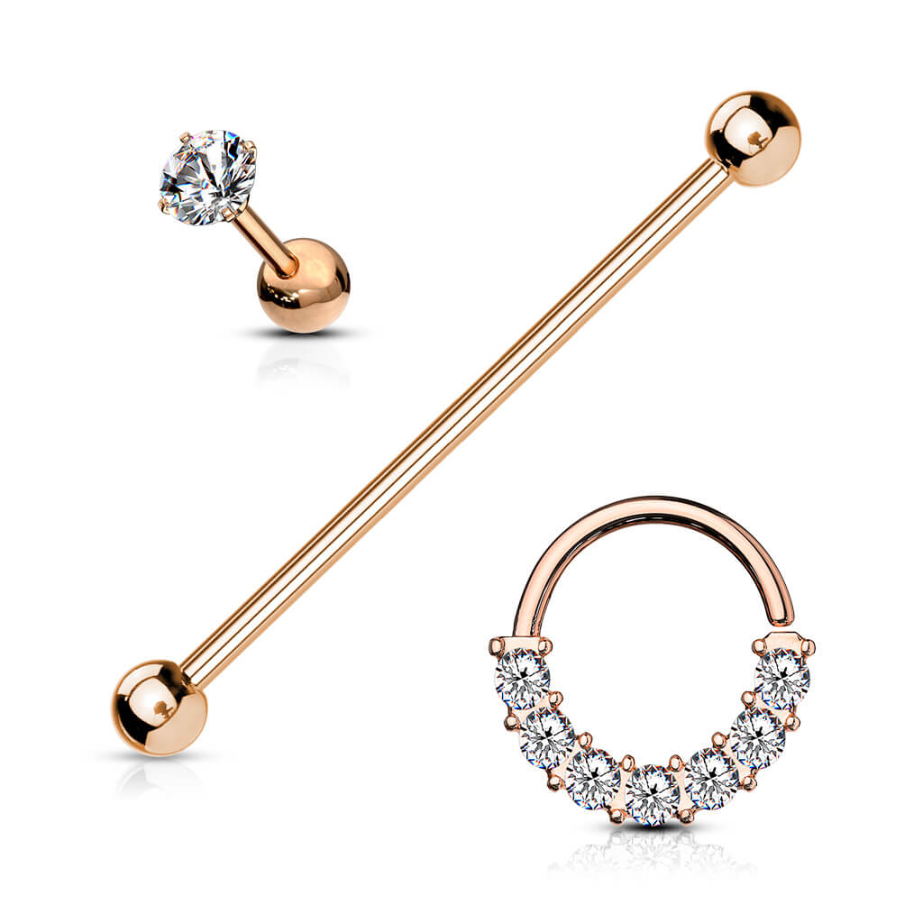 Barbell Set Zirconia Barbell Ring