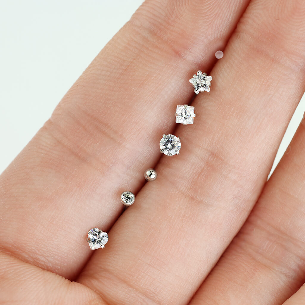 Nose L-Shape Set Zirconia Silver