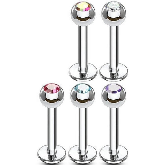 Labret Zirconia Ball Silver