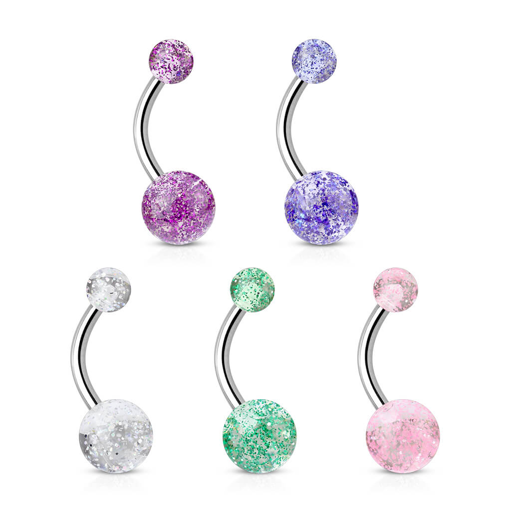 Bauchnabelpiercing Acryl Ultra Glitzer Kugel