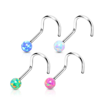 Screw Nasale Argento con sfera in opale