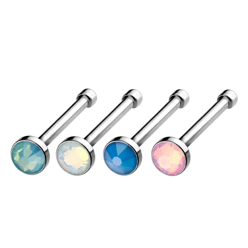 Nasenstecker Opal Silber