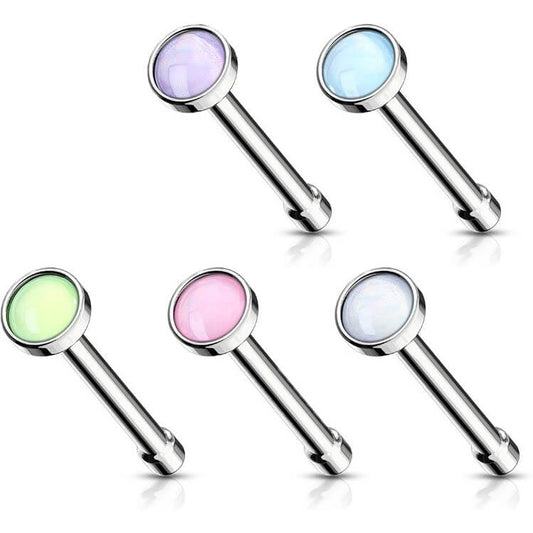 Nose Stud Opal Round