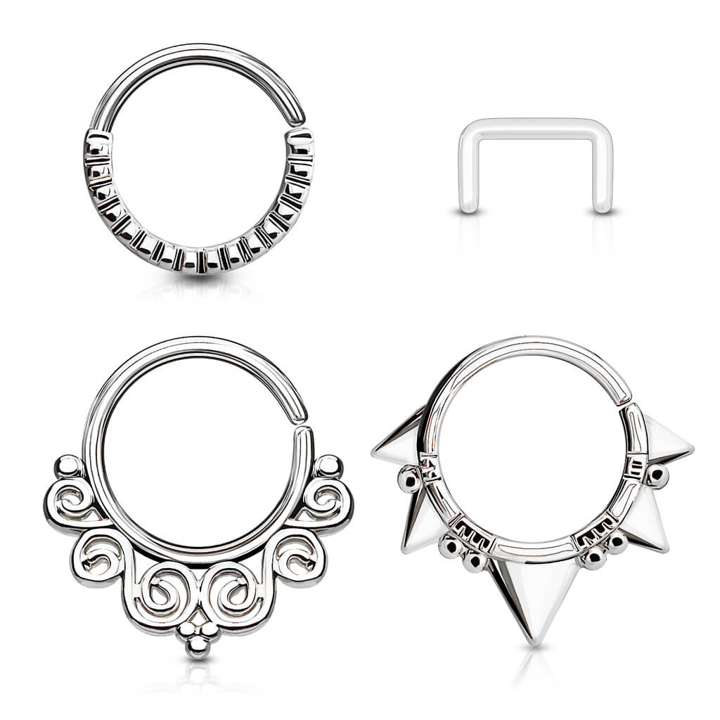 Septum Piercing Set Ring Retainer Bendable