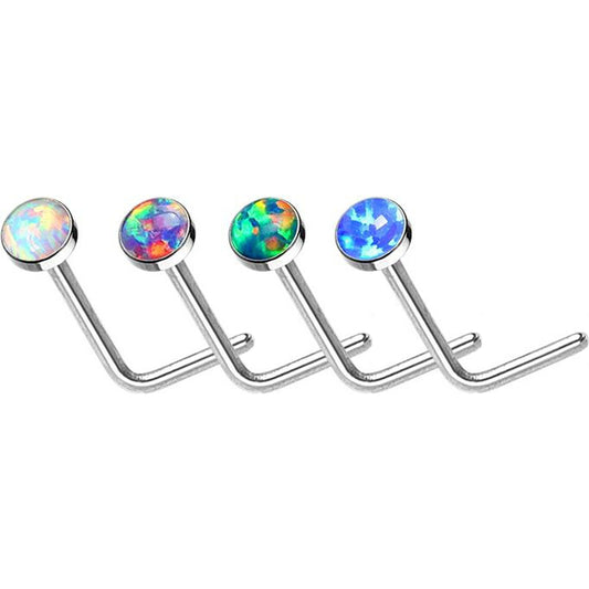 Nose L-Shape Opal Silver