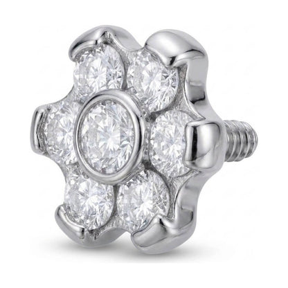 Titanium Top Zirconia Flower Cluster Internally Threaded