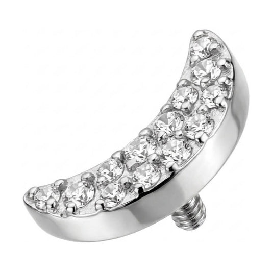 Titanium Top Crescent Moon Zirconia Internally Threaded