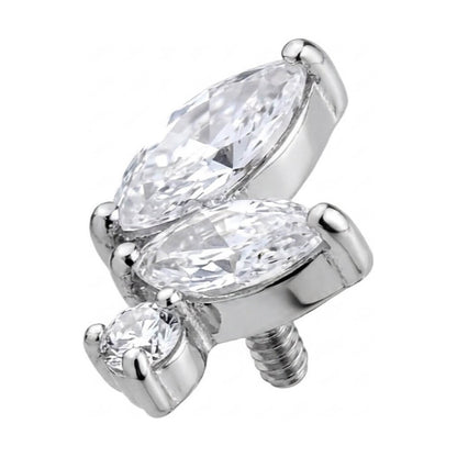 Titanium Top Marquise Zirconia Butterfly Cluster Internally Threaded