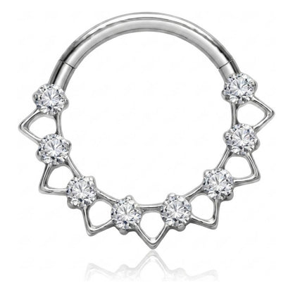 Titanium Ring Triangles Zirconia Clicker