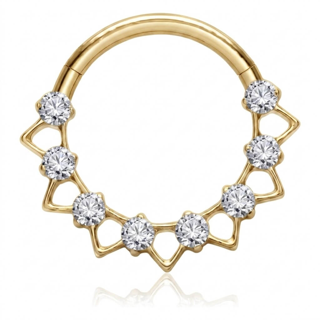 Titanium Ring Triangles Zirconia Clicker
