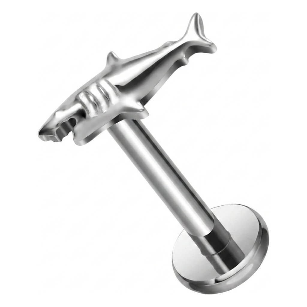 Titanium Labret Shark Internally Threaded