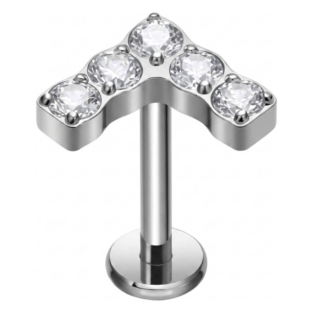 Titanium Labret Arrow Zirconia Push-In