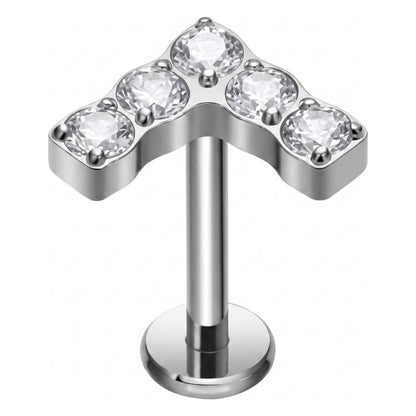Titanium Labret Arrow Zirconia Push-In