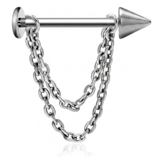 Titanium Labret Spike Double Chain
