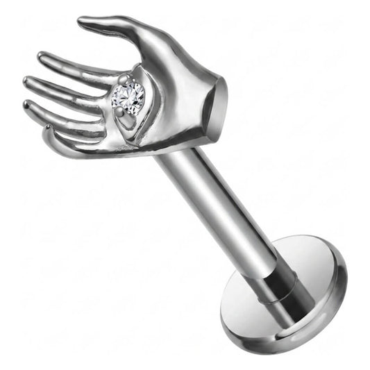 Titanium Labret Hand Zirconia Internally Threaded