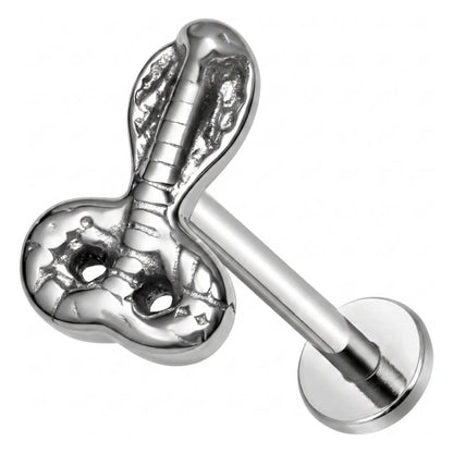 Titanium Labret Cobra Internally Threaded